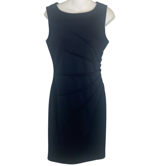 Calvin Klein Sleeveless Tank Top Fitted Cocktail Career Mini Dress Black Size 6 - Picture 1 of 4